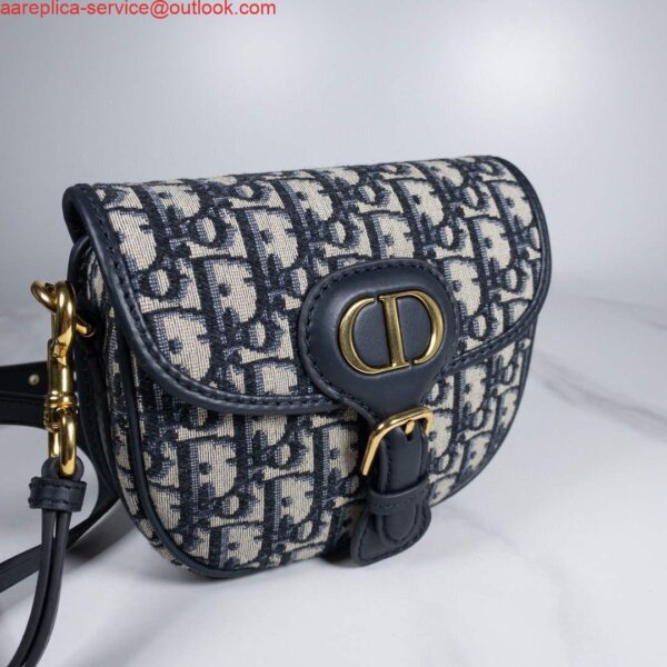 Replica Dior M9319 Dior Bobby Medium Bag Oblique Jacquard Navy Blue 4