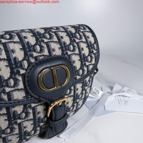 Replica Dior M9319 Dior Bobby Medium Bag Oblique Jacquard Navy Blue 6