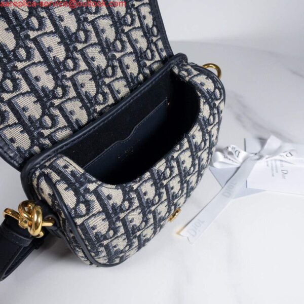 Replica Dior M9319 Dior Bobby Medium Bag Oblique Jacquard Navy Blue 9