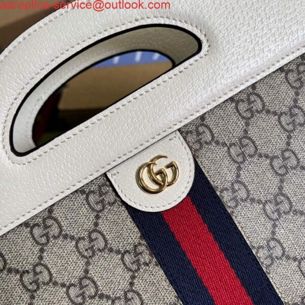 Replica Gucci 693724 Ophidia Small Tote With Web White 6