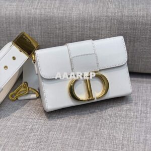 Replica Dior 30 Montaigne Lambskin Box Bag M9204 in White