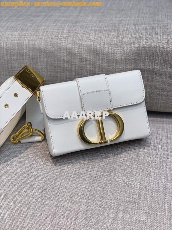 Replica Dior 30 Montaigne Lambskin Box Bag M9204 in White 3