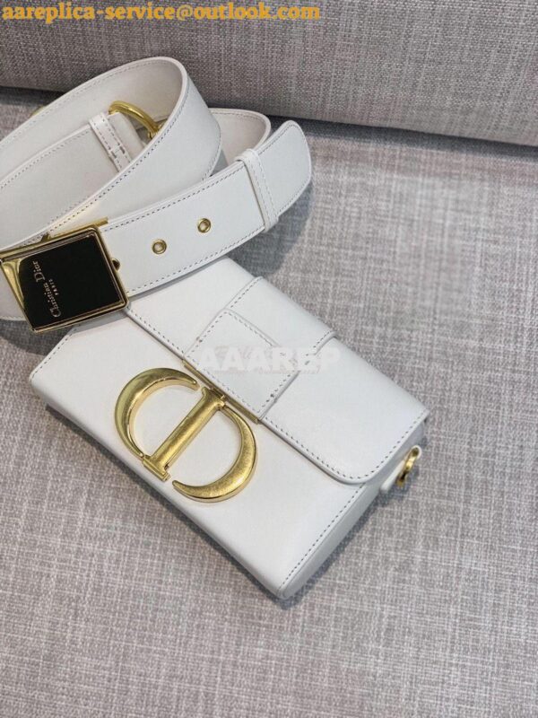 Replica Dior 30 Montaigne Lambskin Box Bag M9204 in White 4