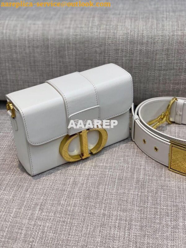 Replica Dior 30 Montaigne Lambskin Box Bag M9204 in White 5