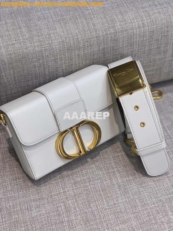 Replica Dior 30 Montaigne Lambskin Box Bag M9204 in White 6