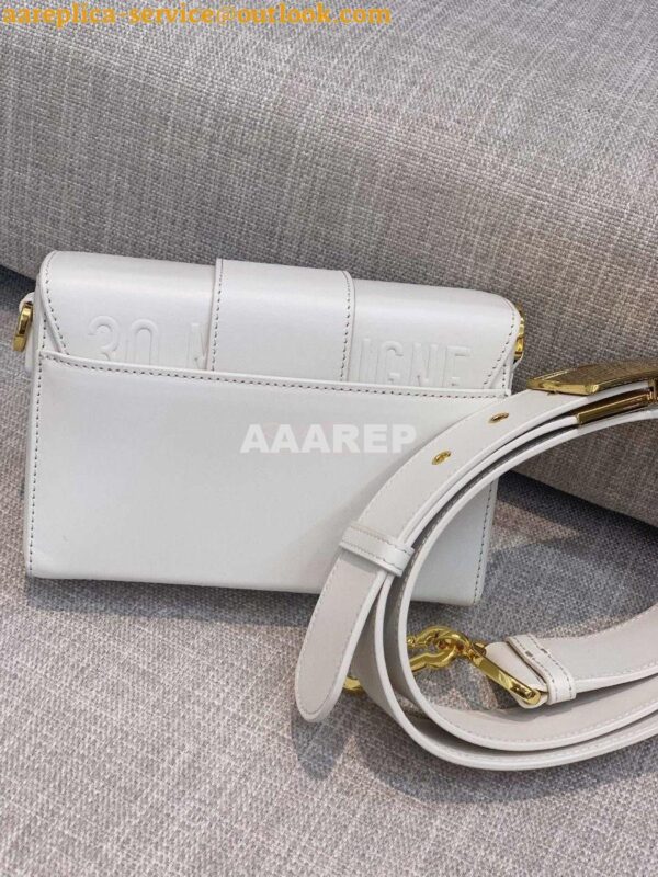 Replica Dior 30 Montaigne Lambskin Box Bag M9204 in White 8