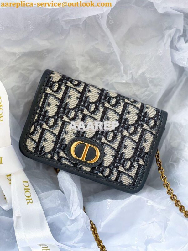 Replica Dior 30 Montaigne Nano Pouch Blue Oblique Jacquard S2105 4