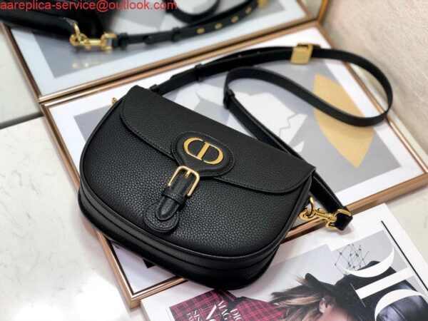 Replica Dior M9319 Medium Bobby Bag Black Grained Calfskin 6