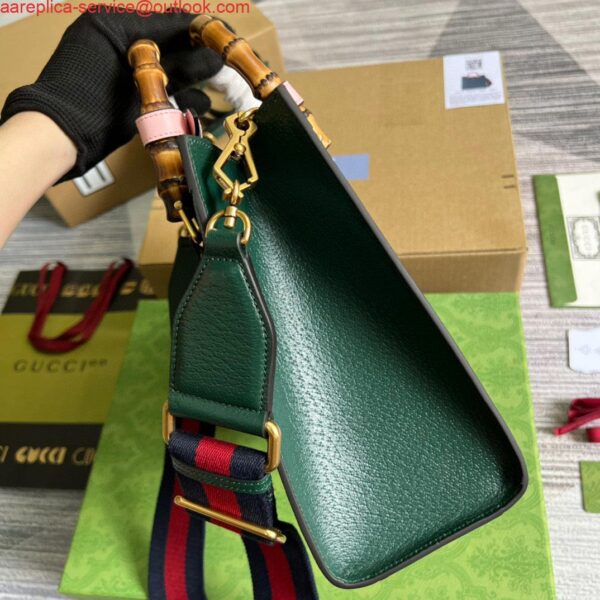 Replica Gucci 702721 Diana Small Tote Bag Green leather 5