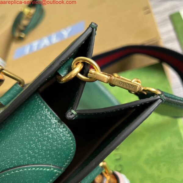 Replica Gucci 702721 Diana Small Tote Bag Green leather 9