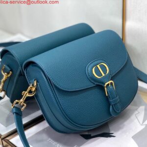 Replica Dior M9319 Medium Bobby Bag Blue Grained Calfskin 2