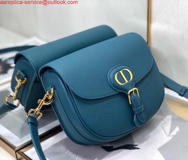 Replica Dior M9319 Medium Bobby Bag Blue Grained Calfskin 2