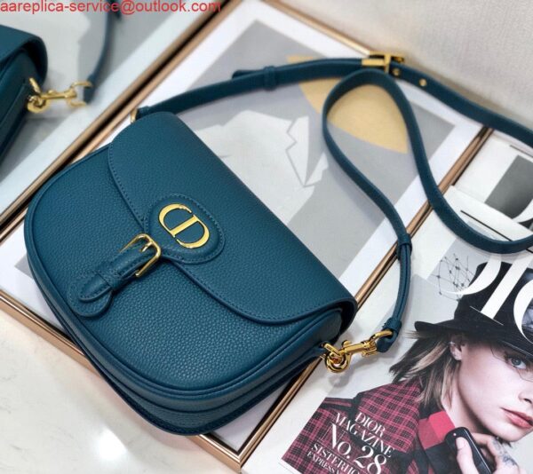 Replica Dior M9319 Medium Bobby Bag Blue Grained Calfskin 4