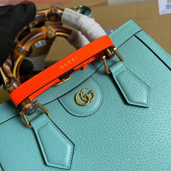 Replica Gucci 702721 Diana Small Tote Bag Light blue leather 6