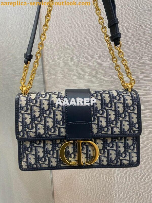 Replica Dior 30 Montaigne Oblique Jacquard Canvas Bag with Chain M9208 3