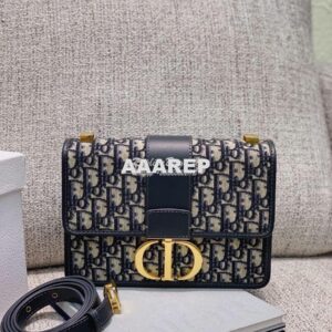 Replica Dior 30 Montaigne Oblique Jacquard Canvas Blue 2