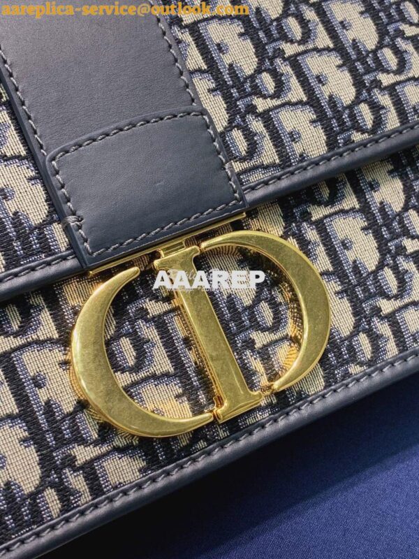 Replica Dior 30 Montaigne Oblique Jacquard Canvas Blue 6