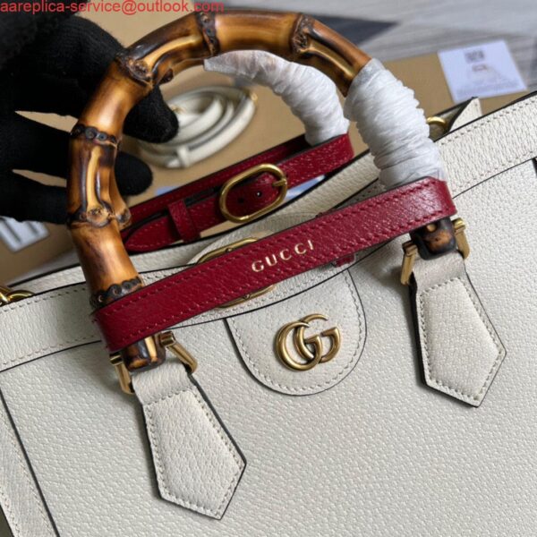 Replica Gucci 702721 Diana Small Tote Bag White leather 6