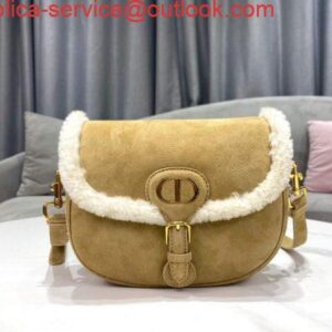 Replica Dior M9319 Medium Dior Bobby Bag Camel Colored Shearling 2