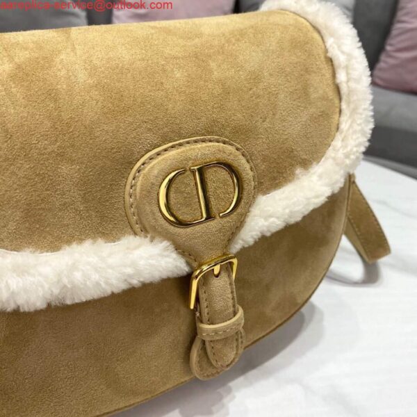 Replica Dior M9319 Medium Dior Bobby Bag Camel Colored Shearling 4