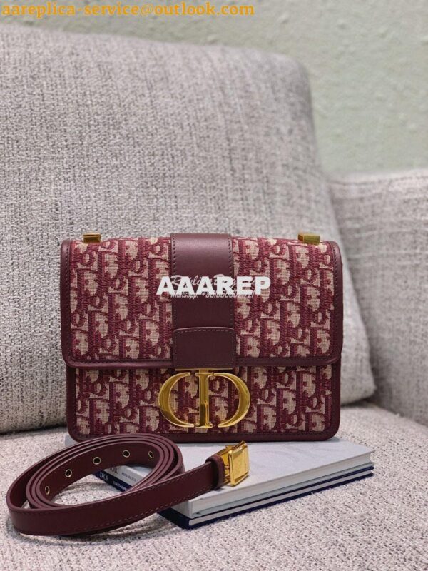 Replica Dior 30 Montaigne Oblique Jacquard Canvas Burgundy 4