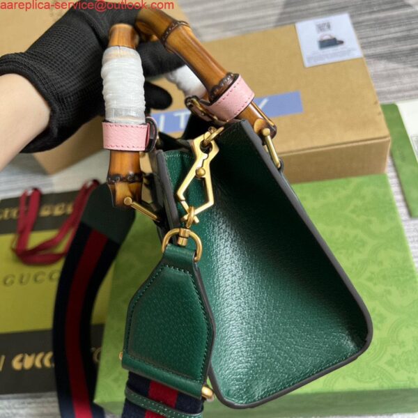 Replica Gucci 702732 Diana Mini Tote Bag Green leather 4