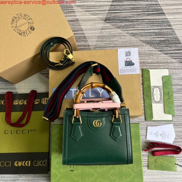 Replica Gucci 702732 Diana Mini Tote Bag Green leather 5