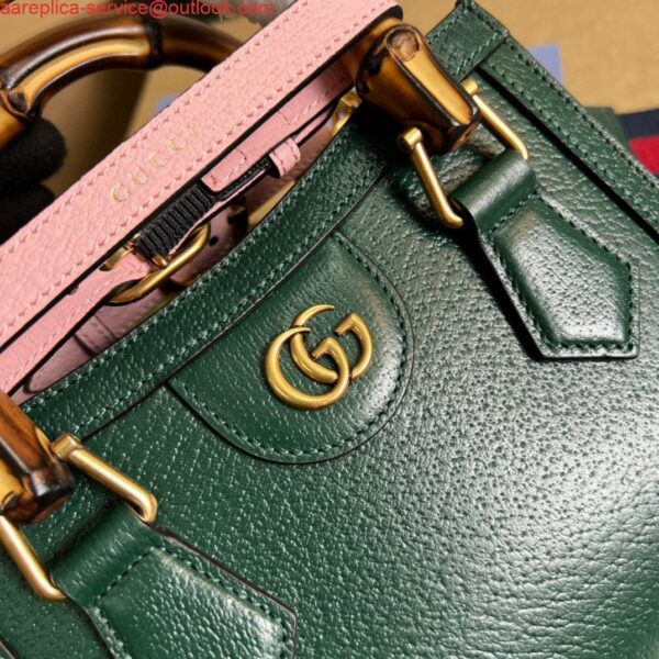 Replica Gucci 702732 Diana Mini Tote Bag Green leather 6