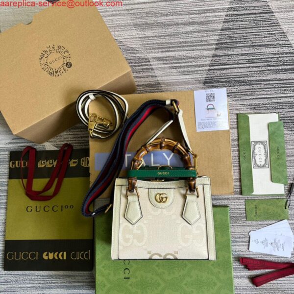 Replica Gucci 702732 Diana Mini Tote Bag White 3