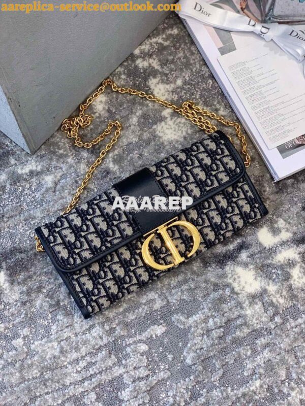 Replica Dior 30 Montaigne Oblique Jacquard Canvas Clutch Chain Bag M92 4