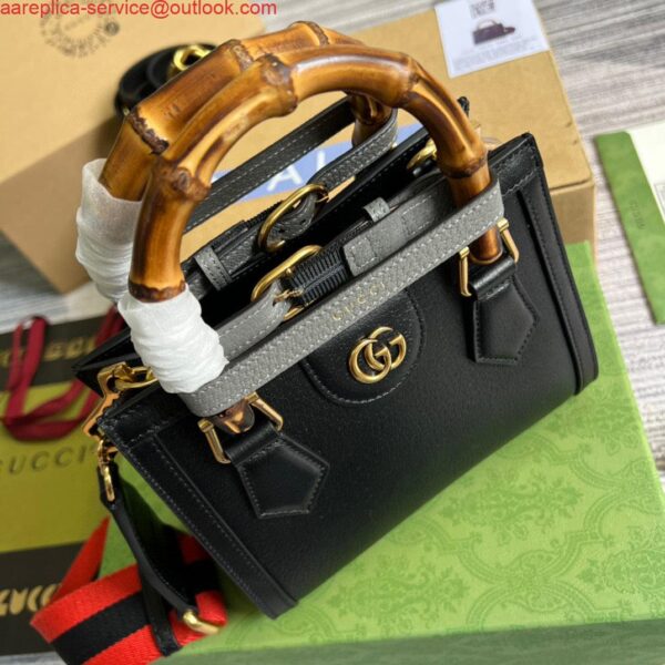 Replica Gucci 702732 Gucci Diana Mini Tote Bag Black leather 4