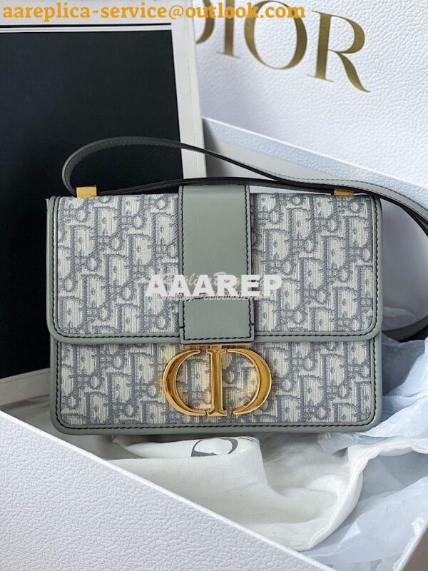 Replica Dior 30 Montaigne Oblique Jacquard Canvas Gray 3