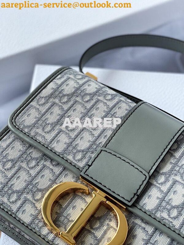 Replica Dior 30 Montaigne Oblique Jacquard Canvas Gray 5