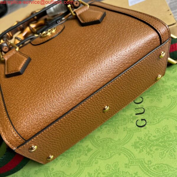 Replica Gucci 702732 Gucci Diana Mini Tote Bag Brown leather 7