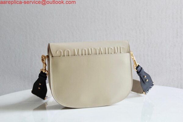 Replica Dior M9320 Large Bobby Bag Beige Box Calfskin with Blue Oblique Strap 6