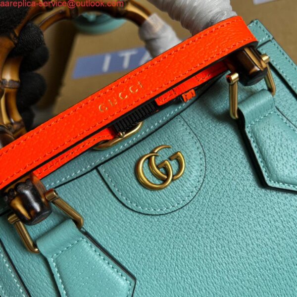 Replica Gucci 702732 Gucci Diana Mini Tote Bag Light blue leather 6