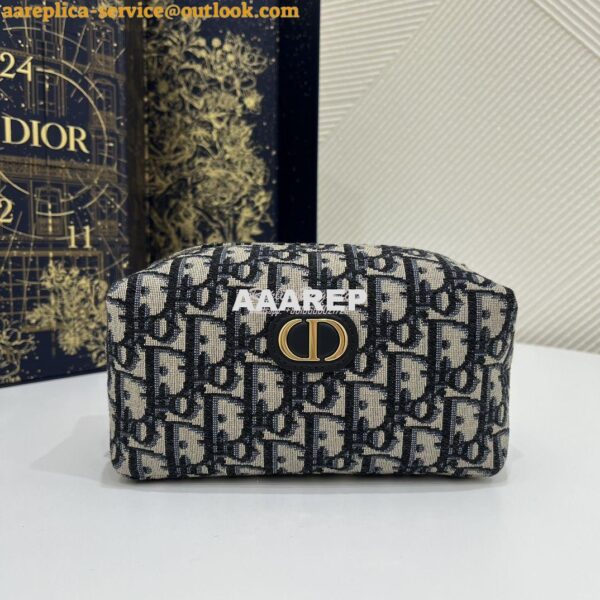 Replica Dior 30 Montaigne Vénus Pouch Blue Oblique Jacquard S2146U 3