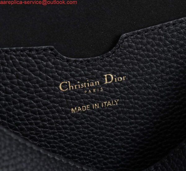 Replica Dior M9320 Large Bobby Bag Black Grained Calfskin with Blue Dior Oblique Strap 8