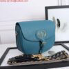 Replica Dior M9320 Large Bobby Bag Brown Box Calfskin with Blue Oblique Strap 2