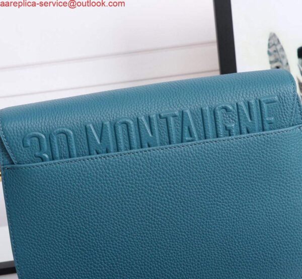 Replica Dior M9320 Large Bobby Bag Blue Grained Calfskin with Blue Dior Oblique Strap 6