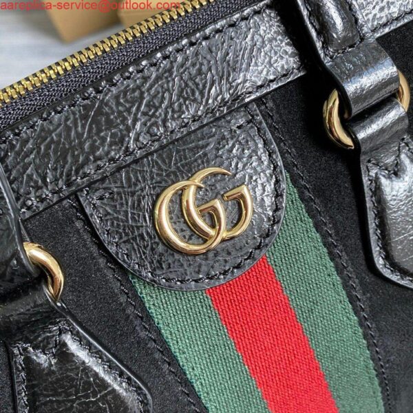 Replica Gucci 524537 Gucci Ophidia GG Medium Tote Shoulder Bag Black 6