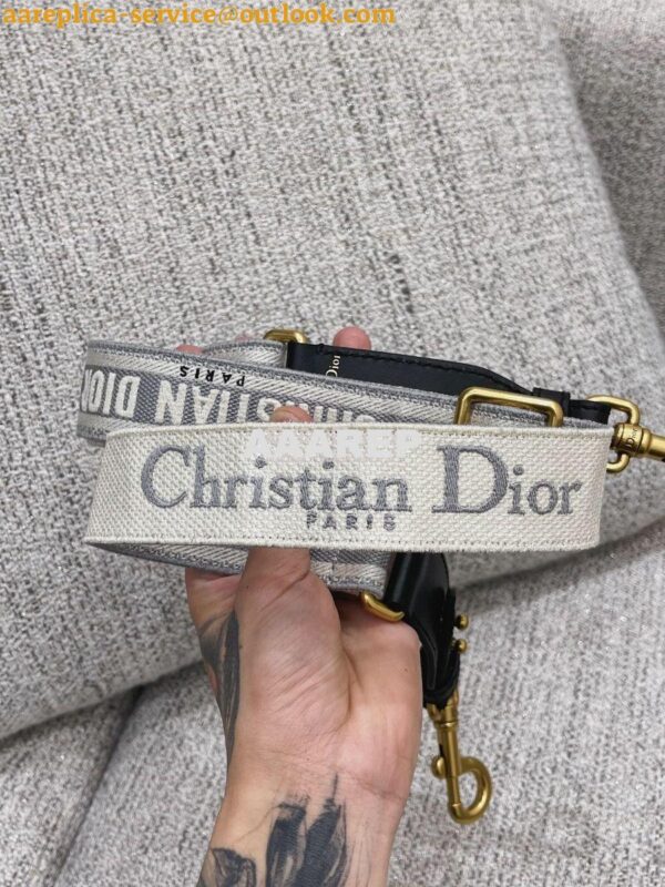 Replica Dior Adjustable Shoulder Strap 25 Grey 6