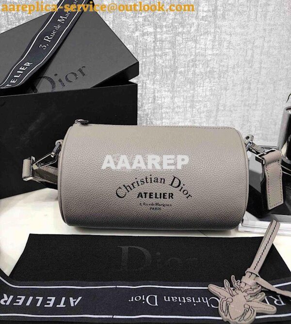 Replica Dior Beige Grained Calfskin "Roller" Pouch With "Atelier" Prin 3