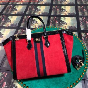 Replica Gucci 524537 Gucci Ophidia GG Medium Tote Shoulder Bag Red 2