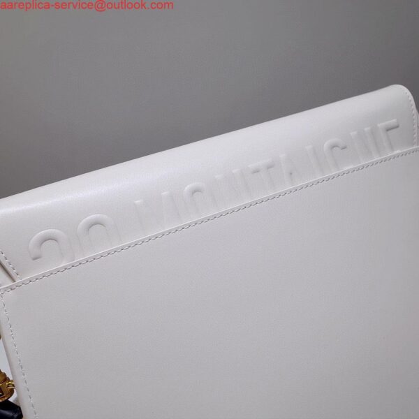 Replica Dior M9320 Large Bobby Bag white Box Calfskin with Blue Oblique Strap 6