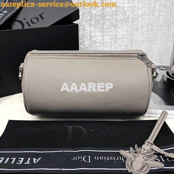 Replica Dior Beige Grained Calfskin "Roller" Pouch With "Atelier" Prin 11