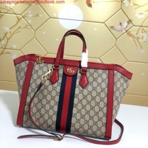 Replica Gucci 524537 Ophidia GG Medium Tote Red Bag