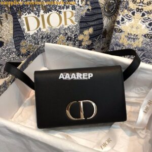 Replica Dior Black 30 Montaigne Calfskin 2-in-1 Pouch