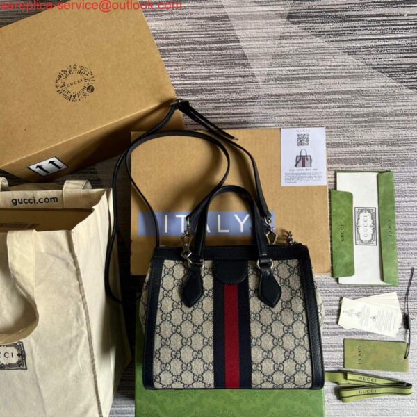 Replica Gucci 547551 Ophidia Small GG Tote Bag Beige Blue 3