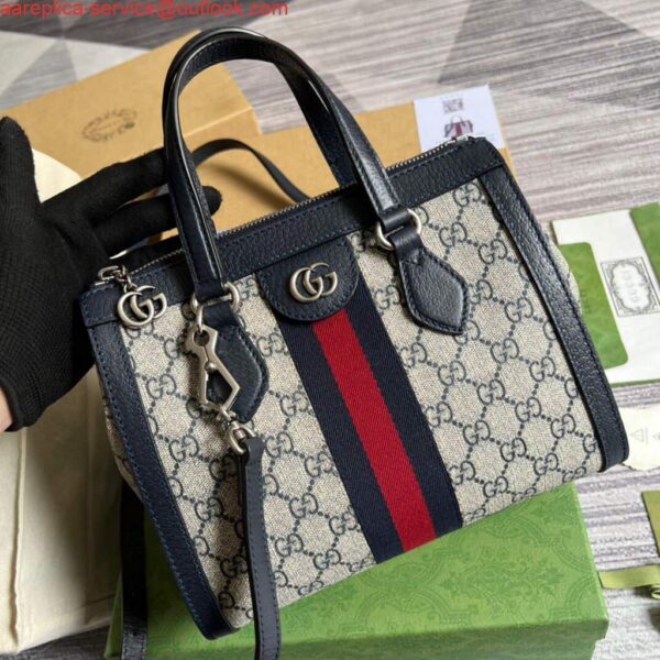 Replica Gucci 547551 Ophidia Small GG Tote Bag Beige Blue 5